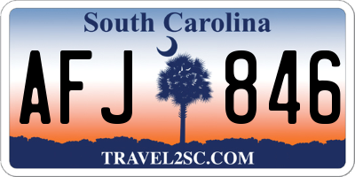 SC license plate AFJ846
