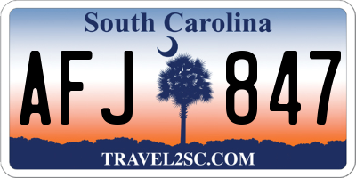 SC license plate AFJ847
