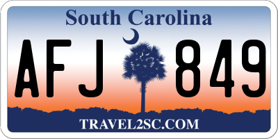 SC license plate AFJ849