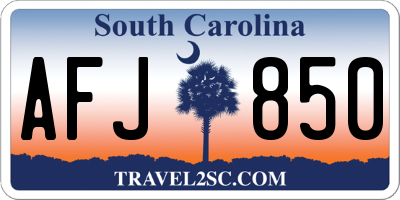 SC license plate AFJ850