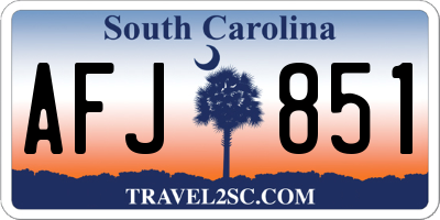 SC license plate AFJ851