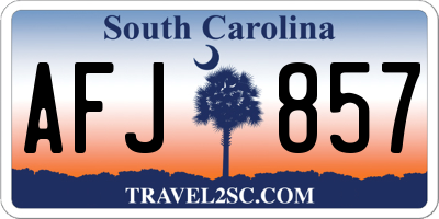 SC license plate AFJ857