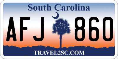 SC license plate AFJ860