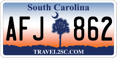 SC license plate AFJ862