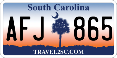 SC license plate AFJ865