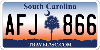 SC license plate AFJ866