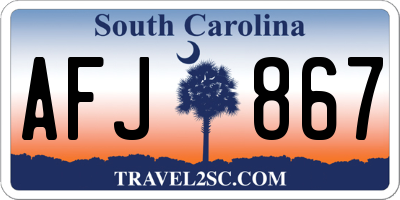SC license plate AFJ867