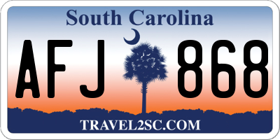 SC license plate AFJ868