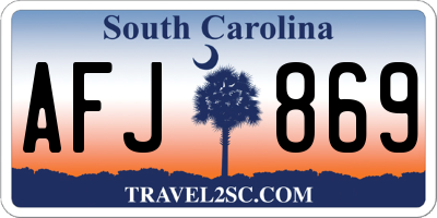 SC license plate AFJ869