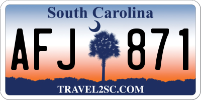 SC license plate AFJ871