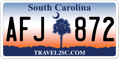 SC license plate AFJ872