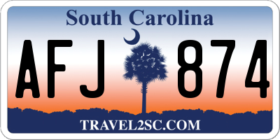 SC license plate AFJ874
