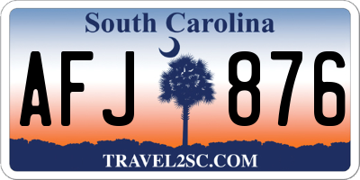 SC license plate AFJ876