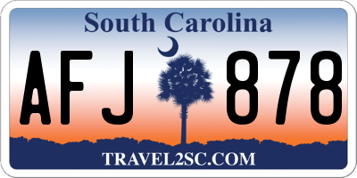 SC license plate AFJ878
