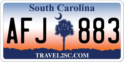 SC license plate AFJ883