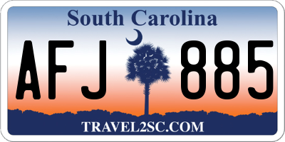 SC license plate AFJ885