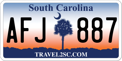 SC license plate AFJ887