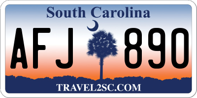 SC license plate AFJ890