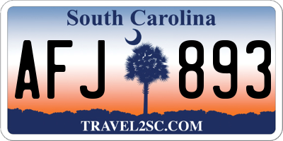SC license plate AFJ893