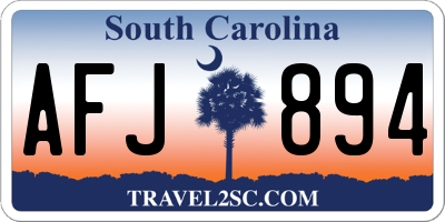 SC license plate AFJ894