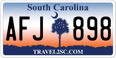 SC license plate AFJ898