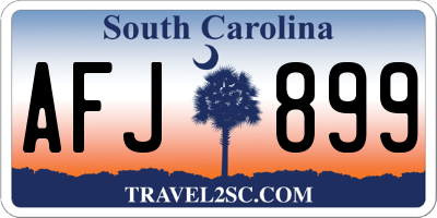 SC license plate AFJ899