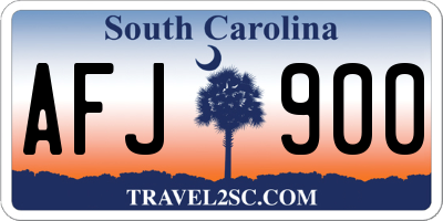 SC license plate AFJ900