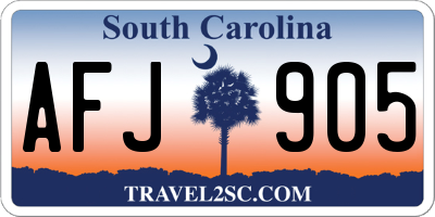 SC license plate AFJ905