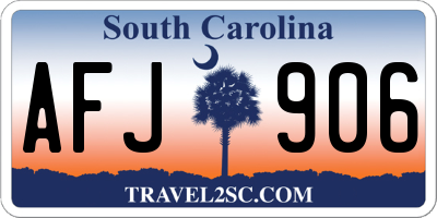 SC license plate AFJ906