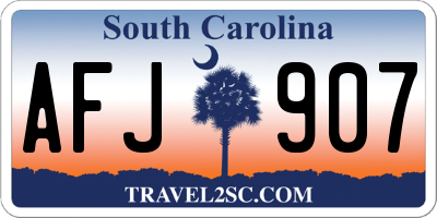 SC license plate AFJ907