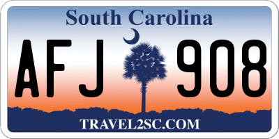 SC license plate AFJ908