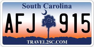 SC license plate AFJ915