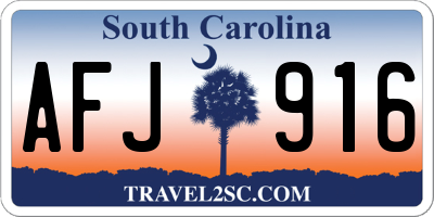 SC license plate AFJ916