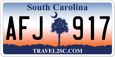 SC license plate AFJ917