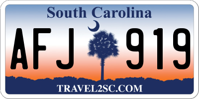 SC license plate AFJ919