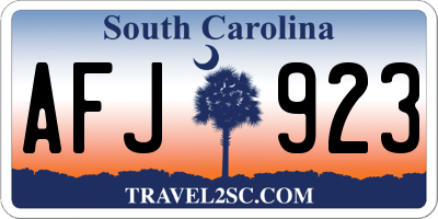 SC license plate AFJ923