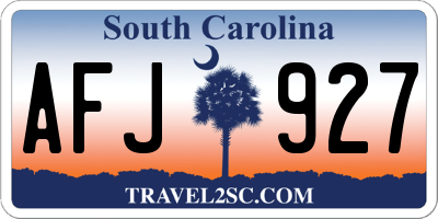 SC license plate AFJ927