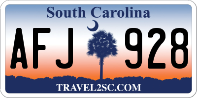 SC license plate AFJ928