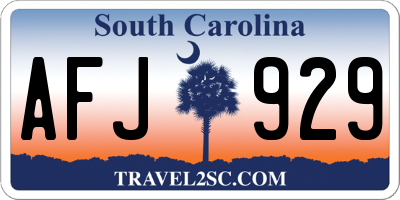 SC license plate AFJ929