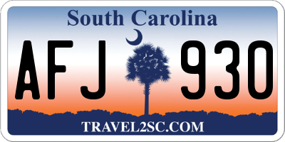 SC license plate AFJ930