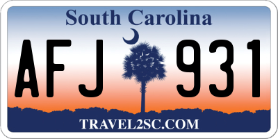 SC license plate AFJ931