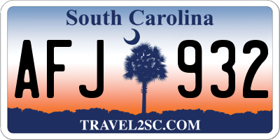 SC license plate AFJ932