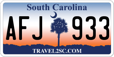 SC license plate AFJ933