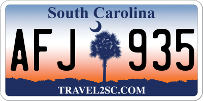 SC license plate AFJ935
