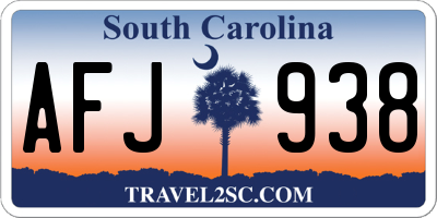 SC license plate AFJ938
