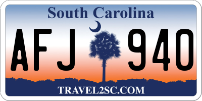 SC license plate AFJ940