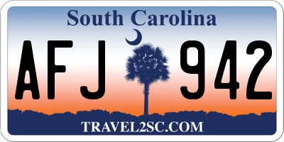 SC license plate AFJ942