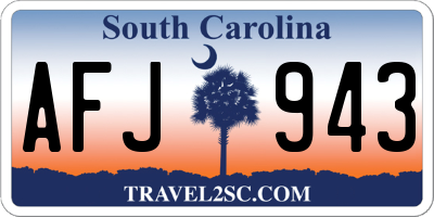 SC license plate AFJ943