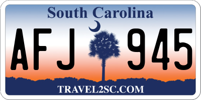 SC license plate AFJ945