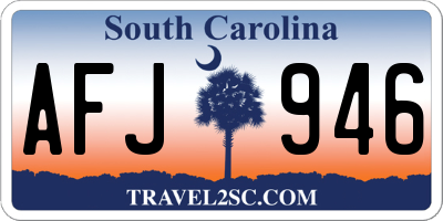 SC license plate AFJ946